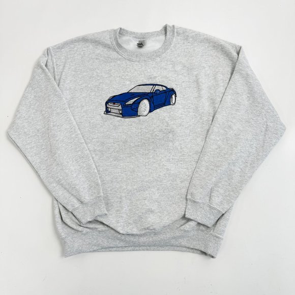 Car Crewneck Sweater Embroidered - Picture 2 of 2